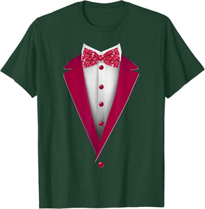 Tuxedo Bow Tie with Cute Hearts for Valentines Day T-Shirt - T-Shirt | Forest