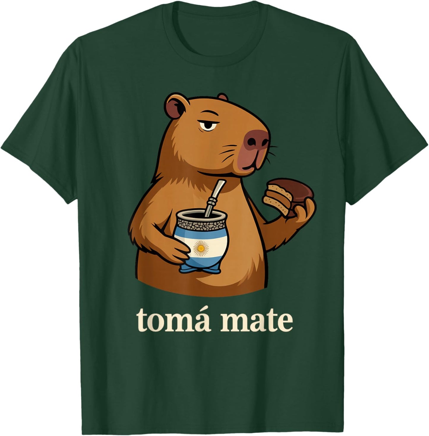 Argentinian Capybara Yerba Mate Argentina Argentine Alfajor T-Shirt - T-Shirt | Forest