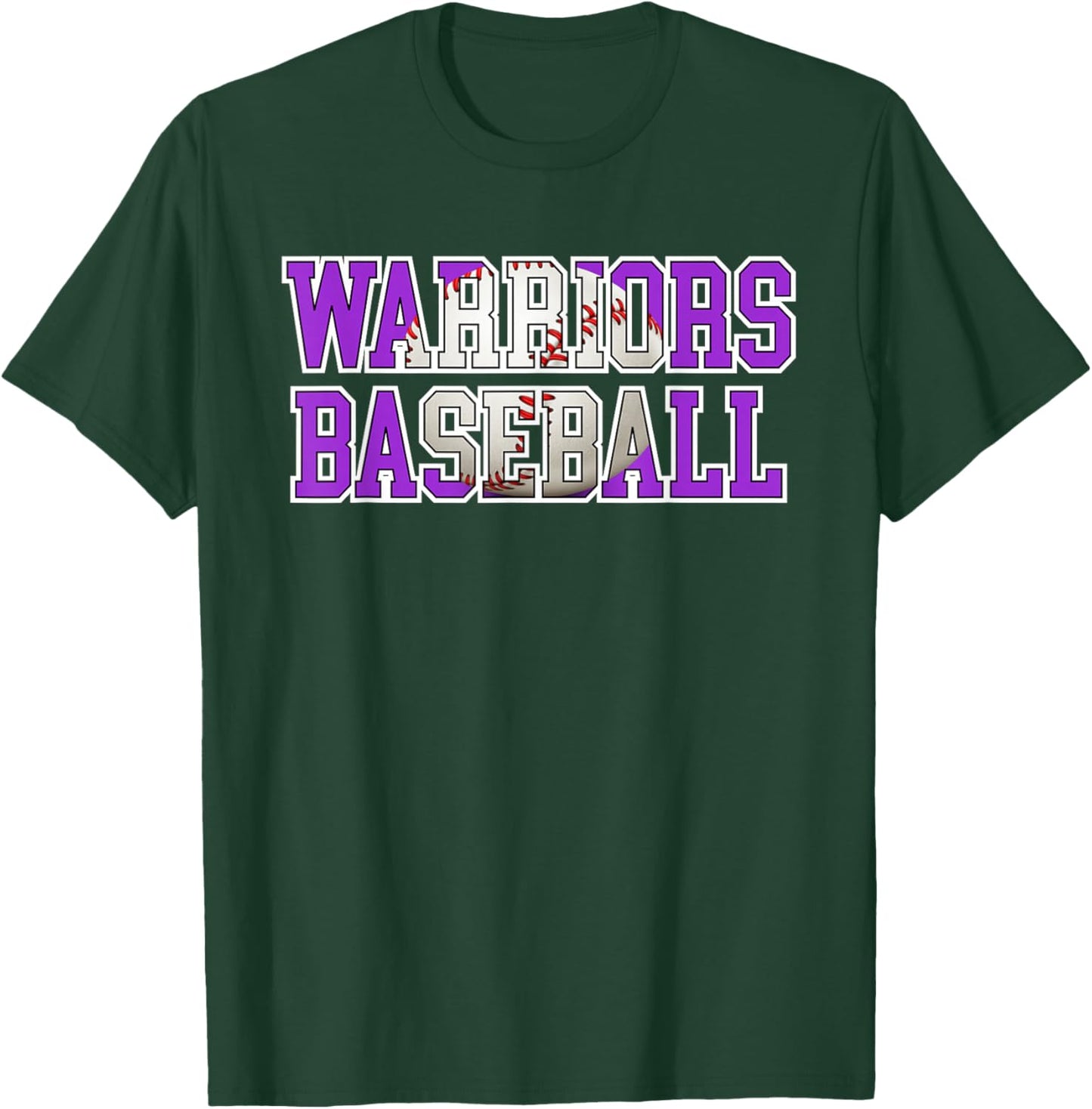 Warriors Baseball Mom Purple Warrior Pride Game Day Team T-Shirt - T-Shirt | Forest