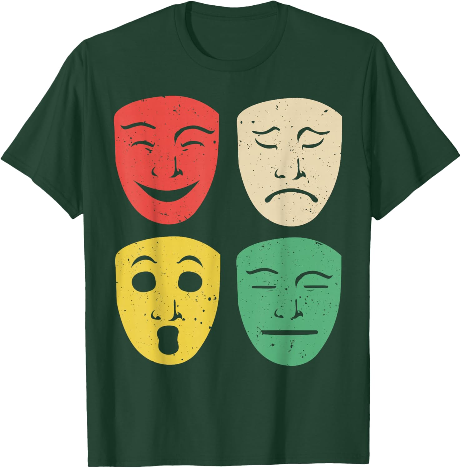 Cool Musical Theater Art Women Broadway Mask Theatre T-Shirt - T-Shirt | Forest