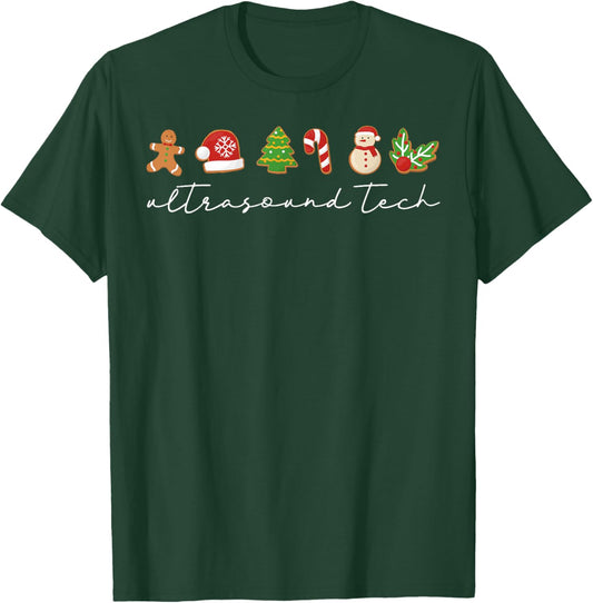 Ultrasound Technologist Christmas Cardiac Nurse Sonographer T-Shirt - T-Shirt | Forest