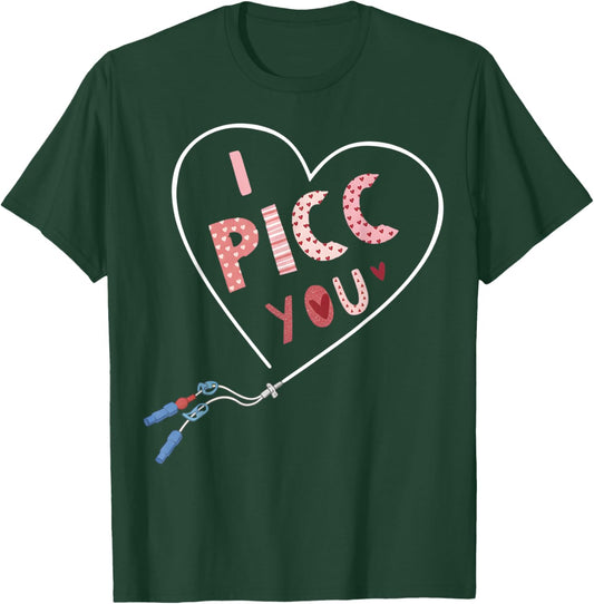 Picc Nurse Valentine S Day Cute Vday Heart Vat Team Vascular T-Shirt - T-Shirt | Forest