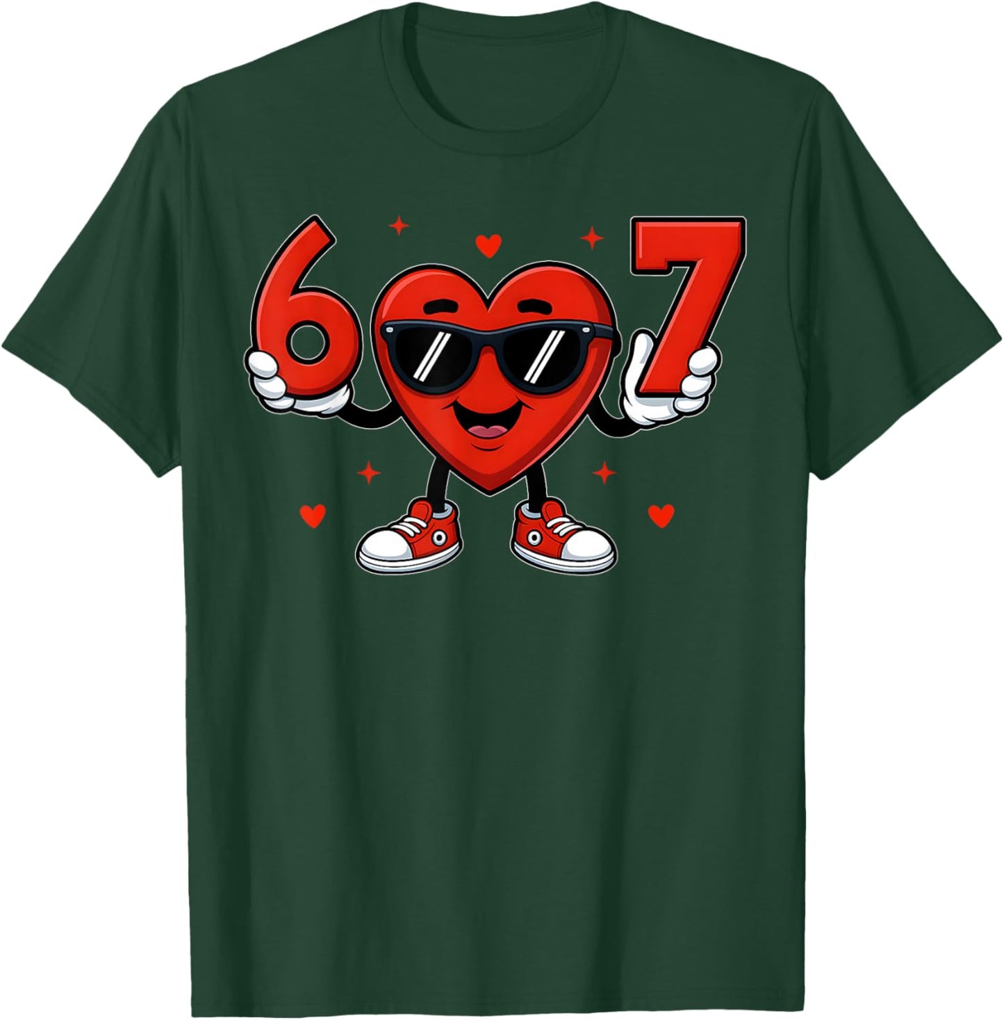 Six Seven 67 Gen Alpha Slang Valentines Day Heart 67 Meme T-Shirt - T-Shirt | Forest