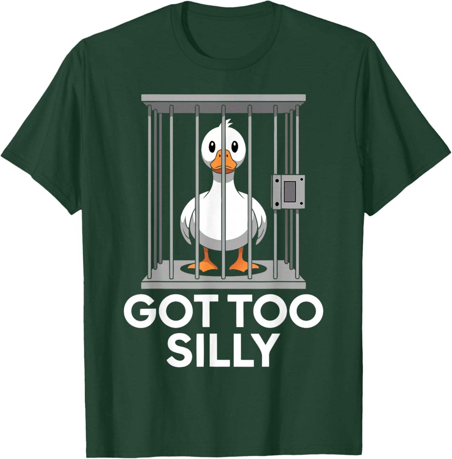 Got Too Silly Funny Goose in Jail Meme Humor T-Shirt - T-Shirt | Forest