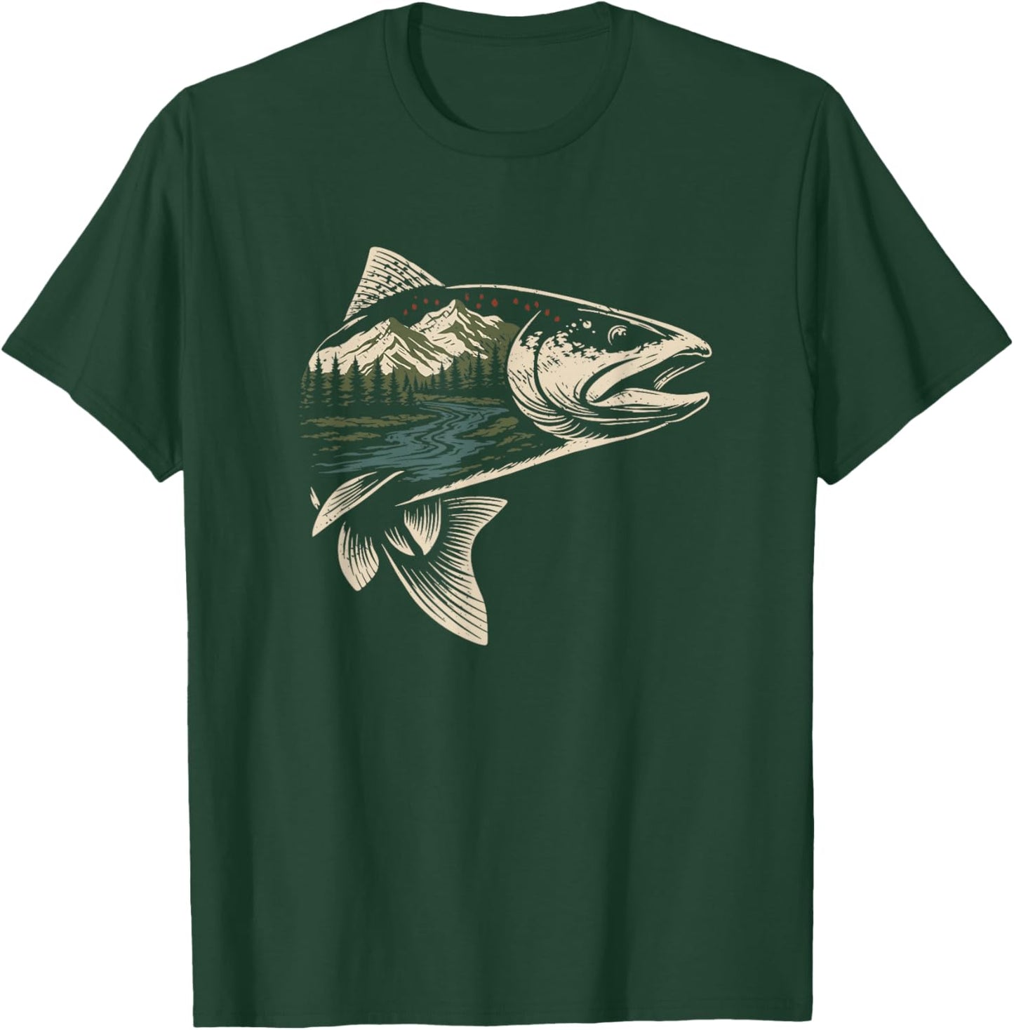 Fly Fishing Trout Nature T-Shirt - T-Shirt | Forest