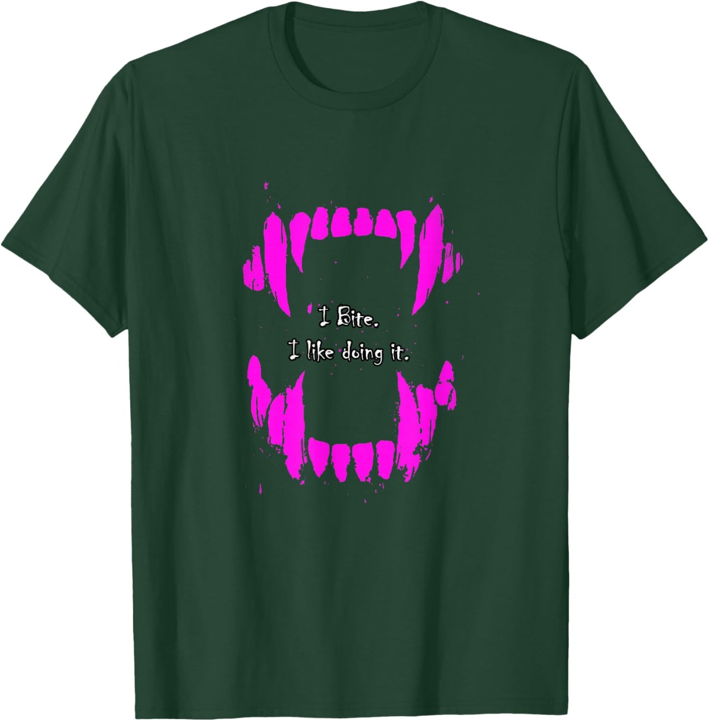 Pink Color I Bite, I Like Doing It Pink Graphic T-Shirt - T-Shirt | Forest