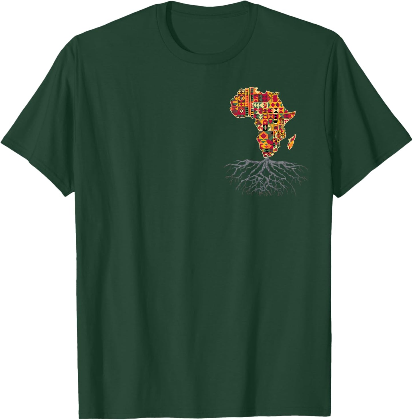 Africa Map Kente Cloth African Print Roots Traditional Arts T-Shirt - T-Shirt | Forest