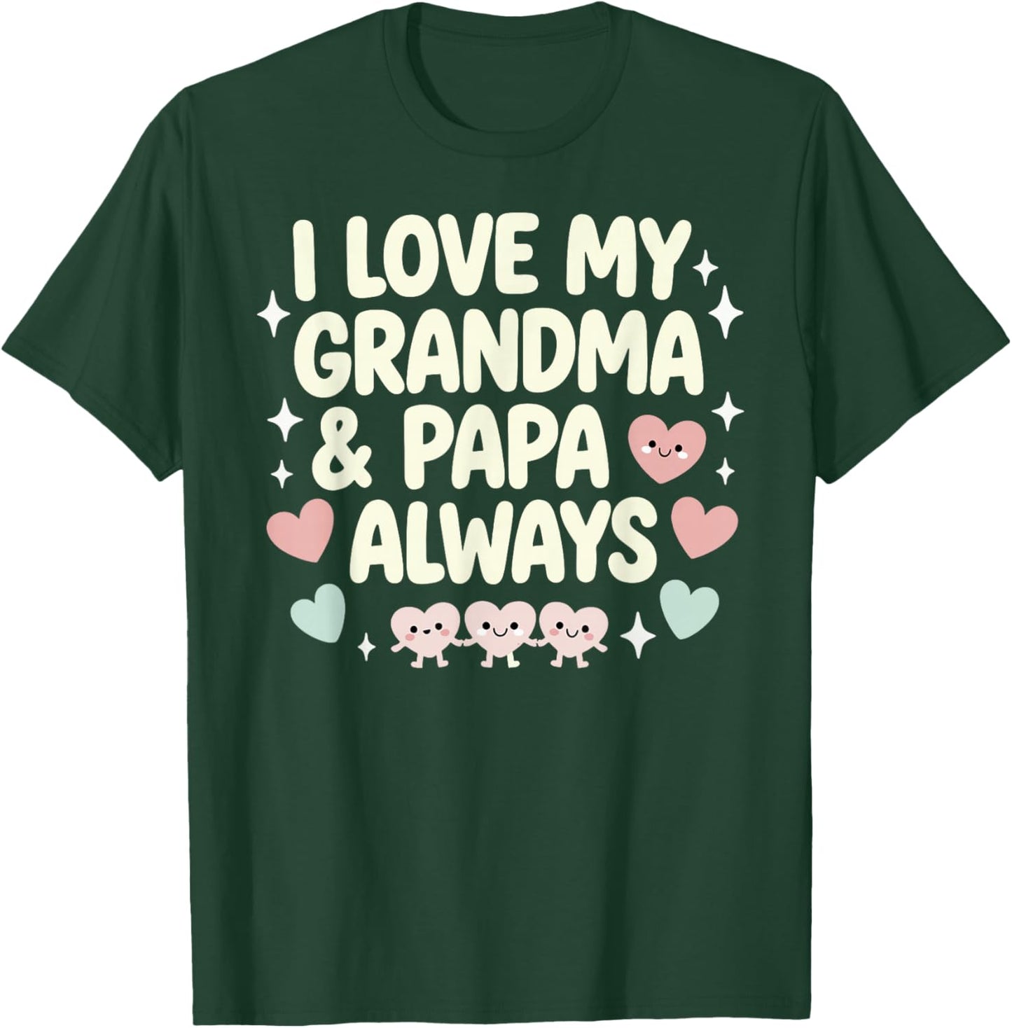 I Love My Grandma & Papa Always – Grandparents Day T-Shirt - T-Shirt | Forest