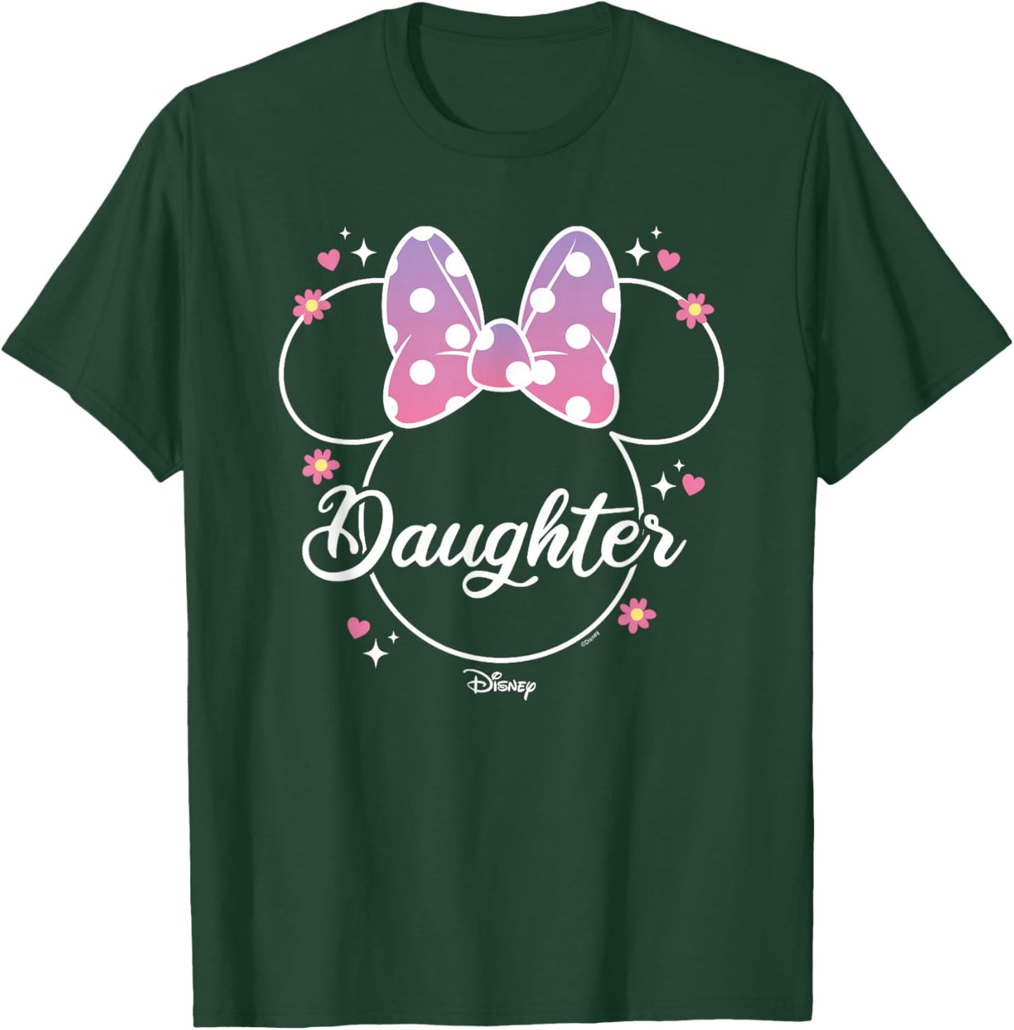 Disney Minnie Mouse Daughter Polka Dot Bow Floral T-Shirt - T-Shirt | Forest