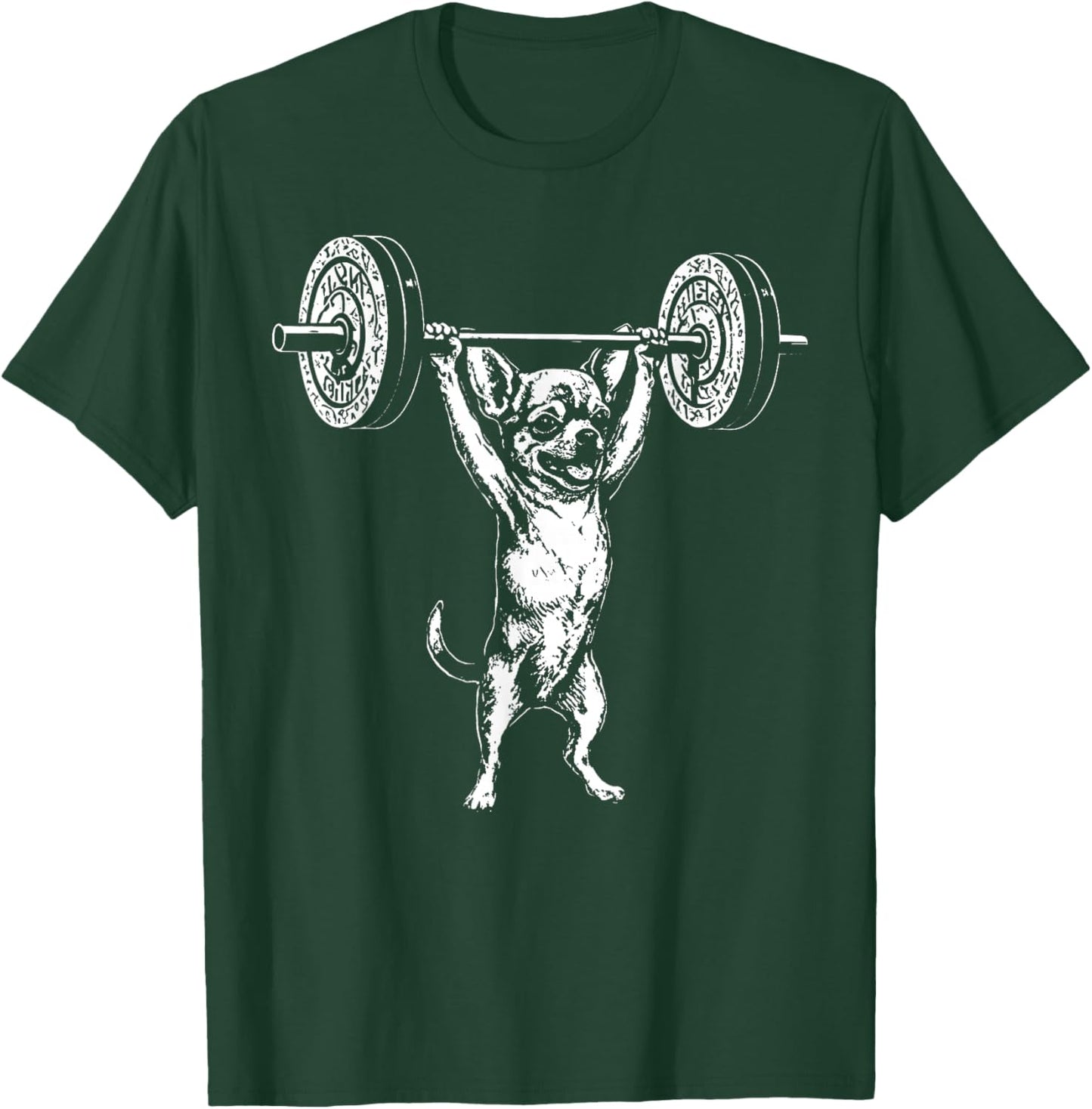 Chihuahua Lifting Vintage Weight Lifting Gym Dog Meme T-Shirt - T-Shirt | Forest