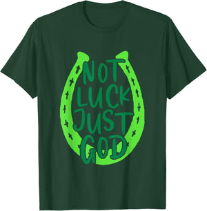 Retro Not Luck Just God Funny Christian St Patricks Day T-Shirt - T-Shirt | Forest