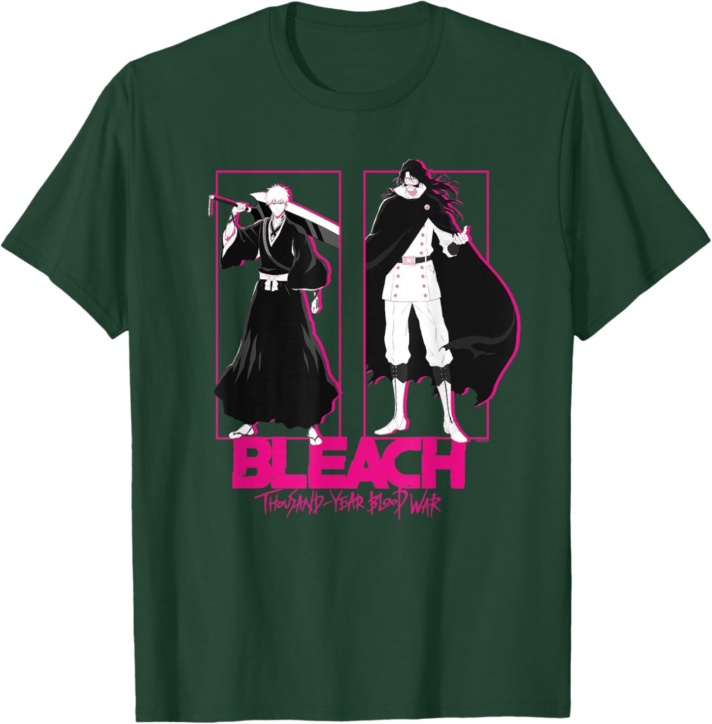 Bleach: TYBW Pink Outline Ichigo and Yhwach with Logo Anime T-Shirt - T-Shirt | Forest