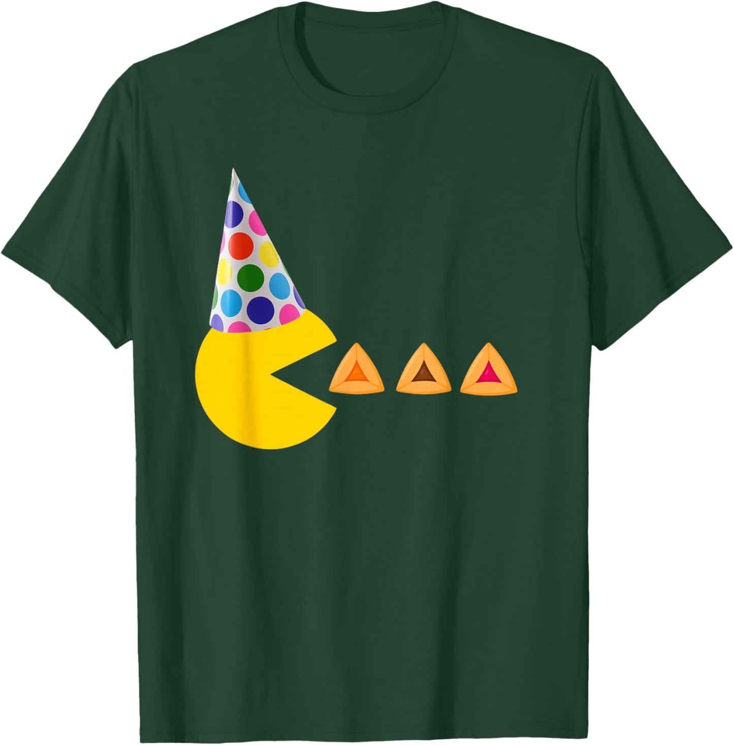 Happy Purim Video Game Eating Hamantashen Queen Esther T-Shirt - T-Shirt | Forest