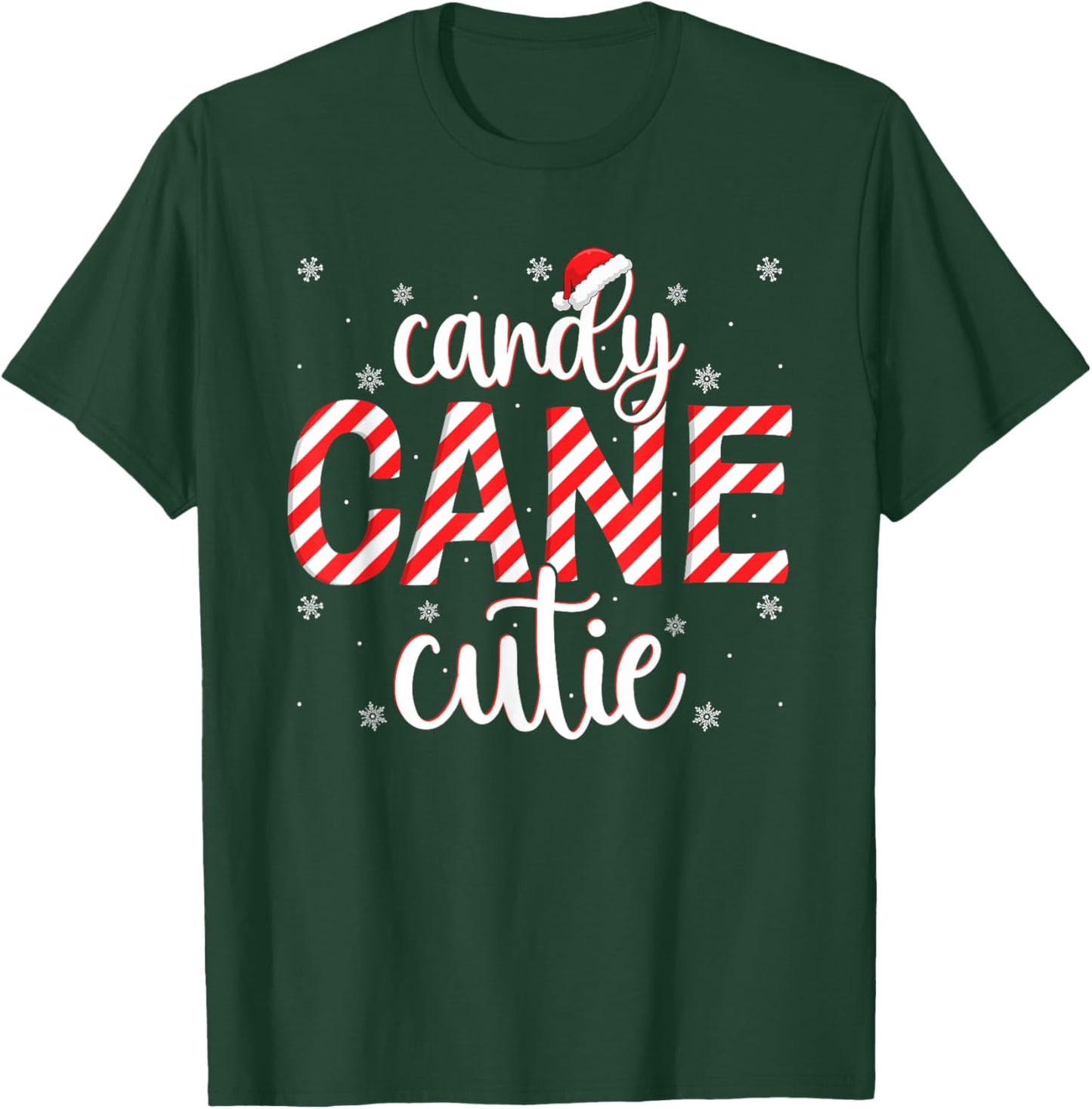Candy Cane Cutie Christmas Love Candy Women Girls Kids Xmas T-Shirt - T-Shirt | Forest