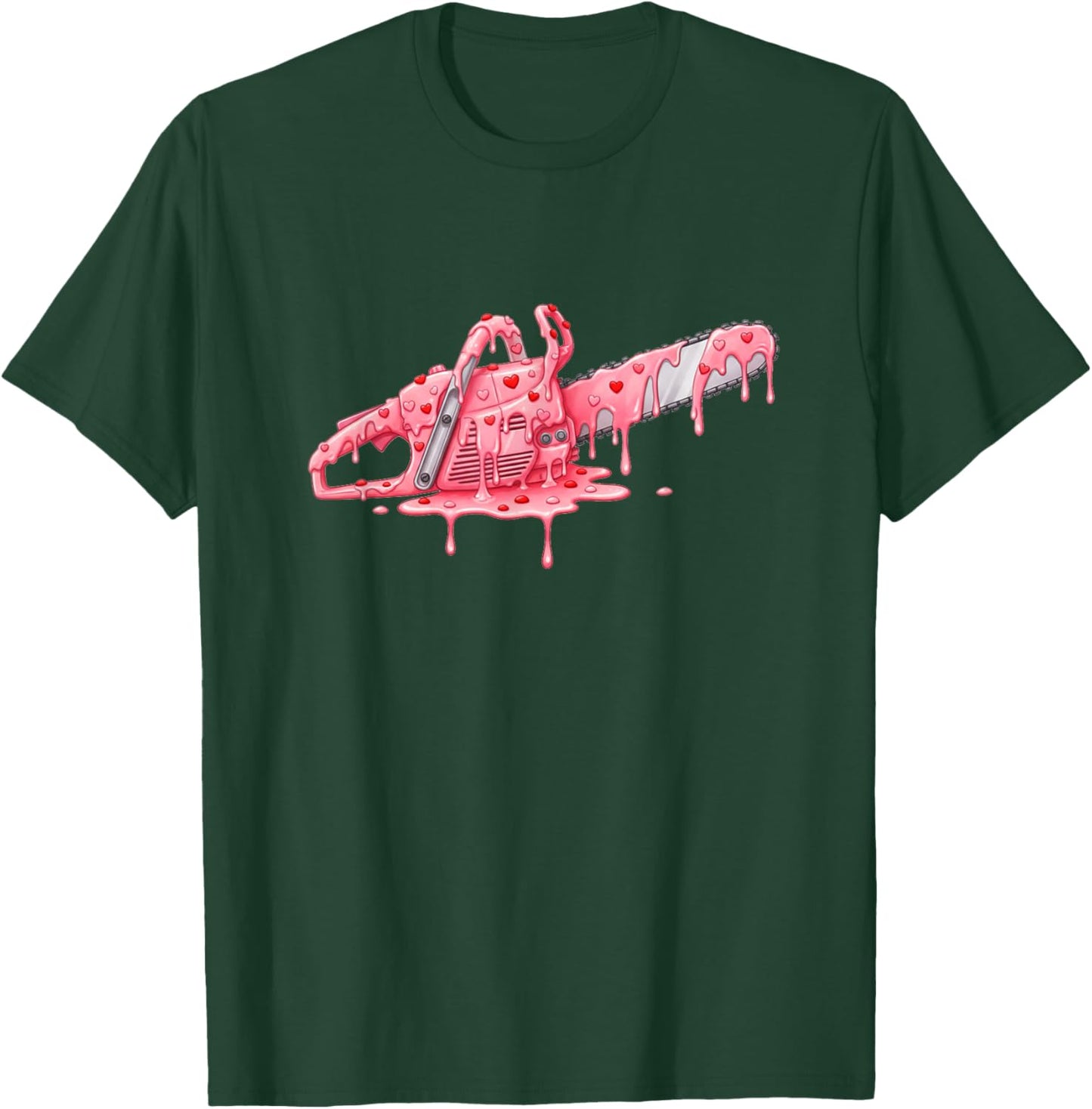 Chainsaw Arborist Valentines Day Ice Cream Drip Heart T-Shirt - T-Shirt | Forest