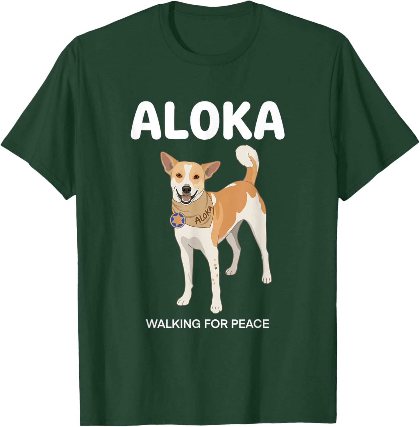 Aloka The Peace Dog Walking for Peace 2026 Buddhist Monk T-Shirt - T-Shirt | Forest
