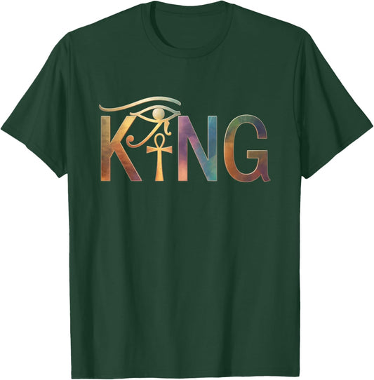 Black King Kemetic Ankh African Pride T-Shirt - T-Shirt | Forest