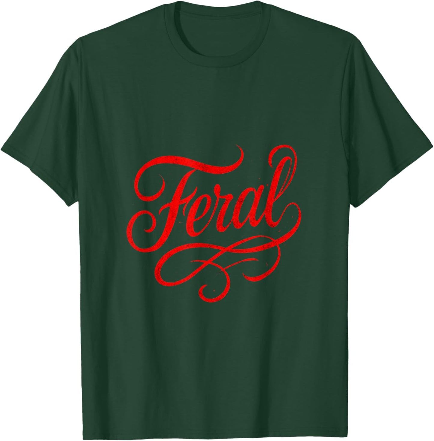 Feral - Vintage Gothic Minimalist Style T-Shirt - T-Shirt | Forest