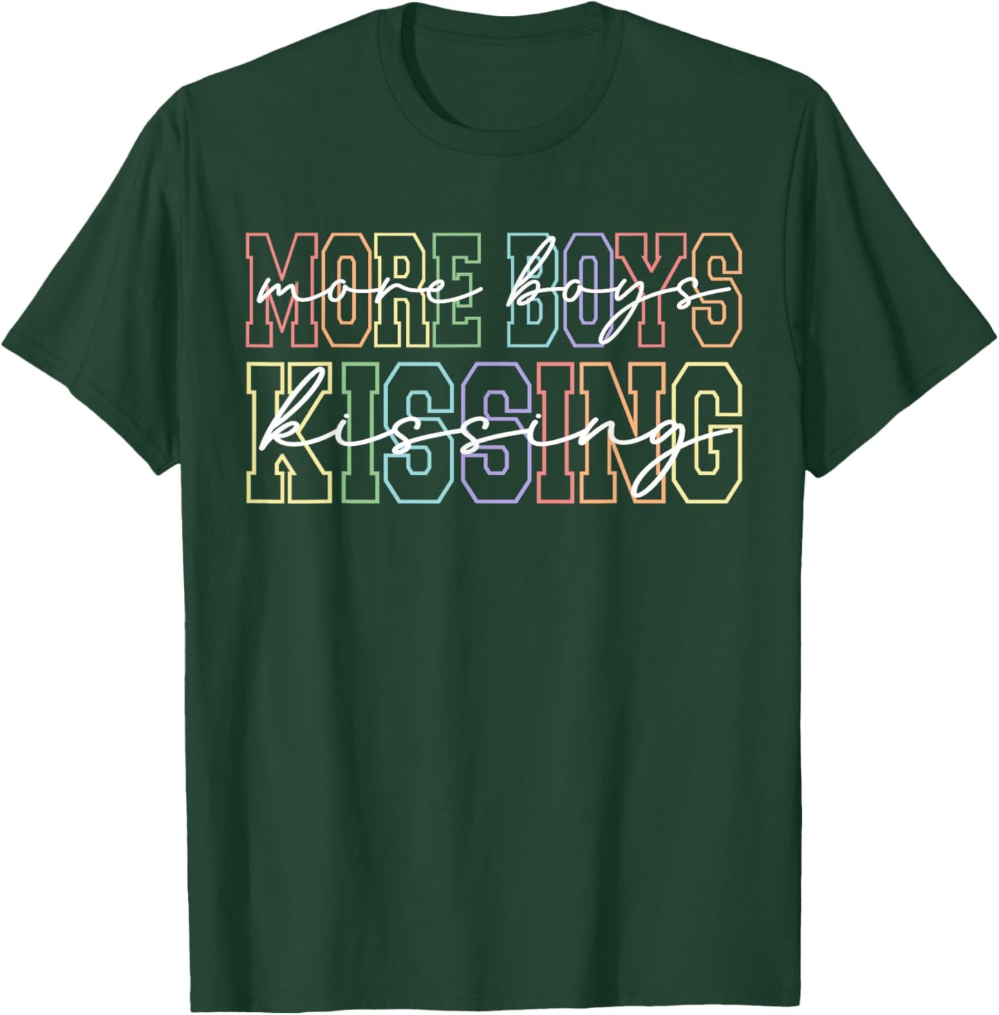 More Boys Kissing Gay Hockey Pride Love Statement T-Shirt - T-Shirt | Forest