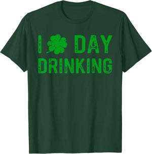 I Love Day Drinking, Shamrock Heart, Love St Paddy's Day T-Shirt - T-Shirt | Forest