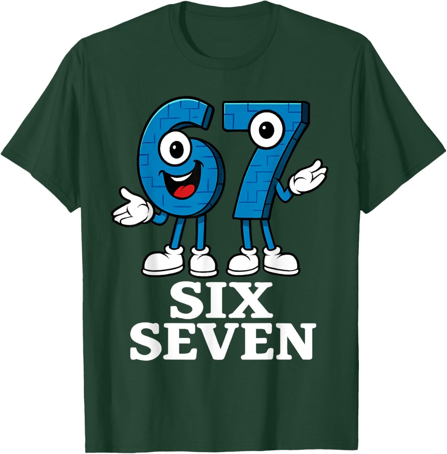 67 Six Seven 6-7 - Funny Italian Brainrot Kids Gaming Meme T-Shirt - T-Shirt | Forest