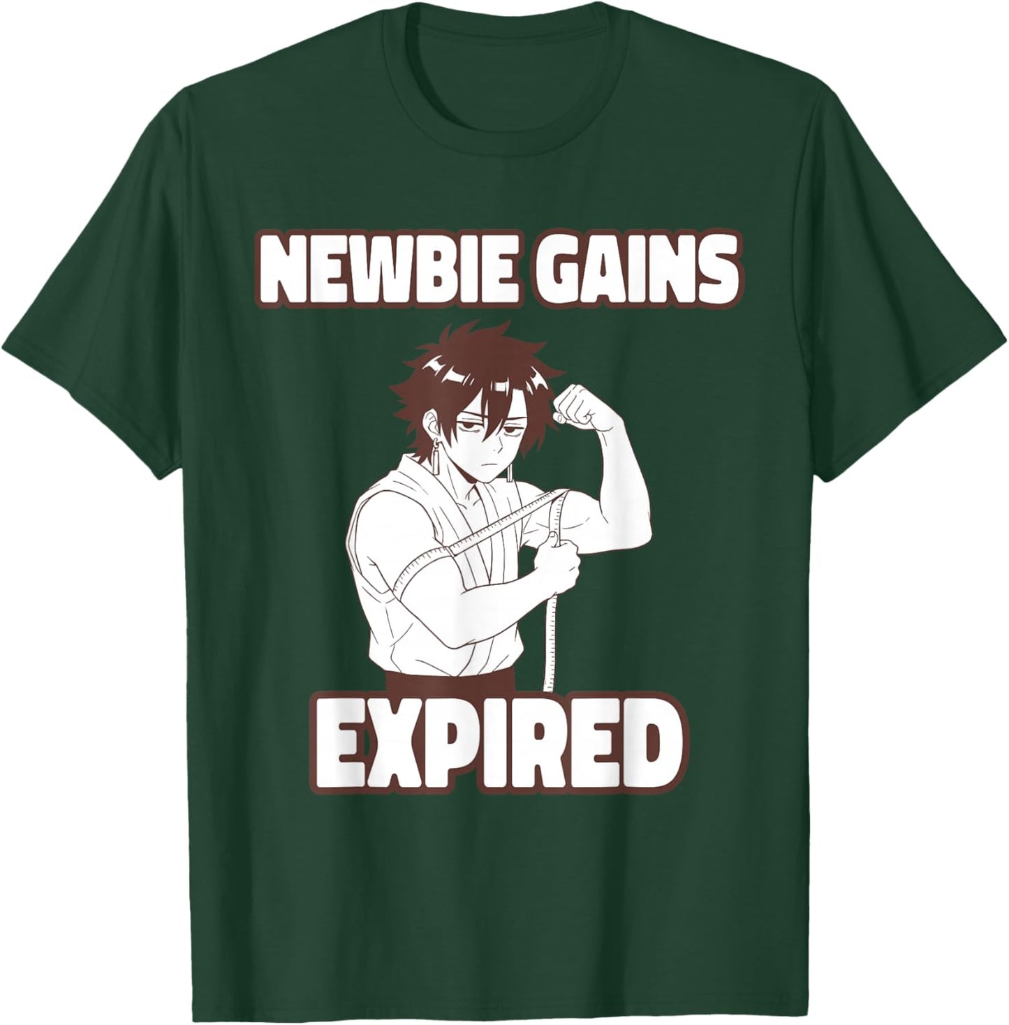 Newbie Gains Expired Funny Gym Anime Workout T-Shirt - T-Shirt | Forest