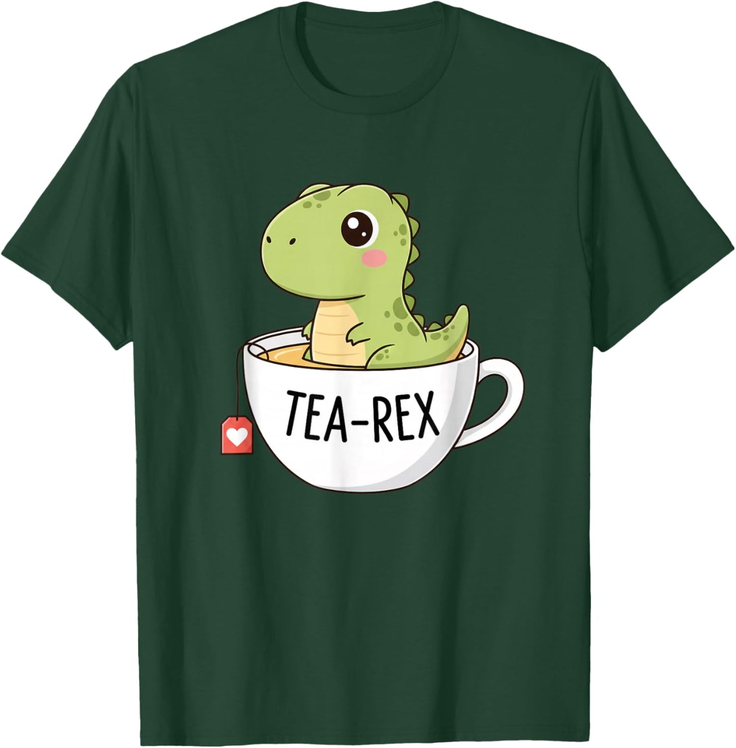 Mythical & Prehistoric Tea-Rex Cute T-Rex Dinosaur T-Shirt - T-Shirt | Forest