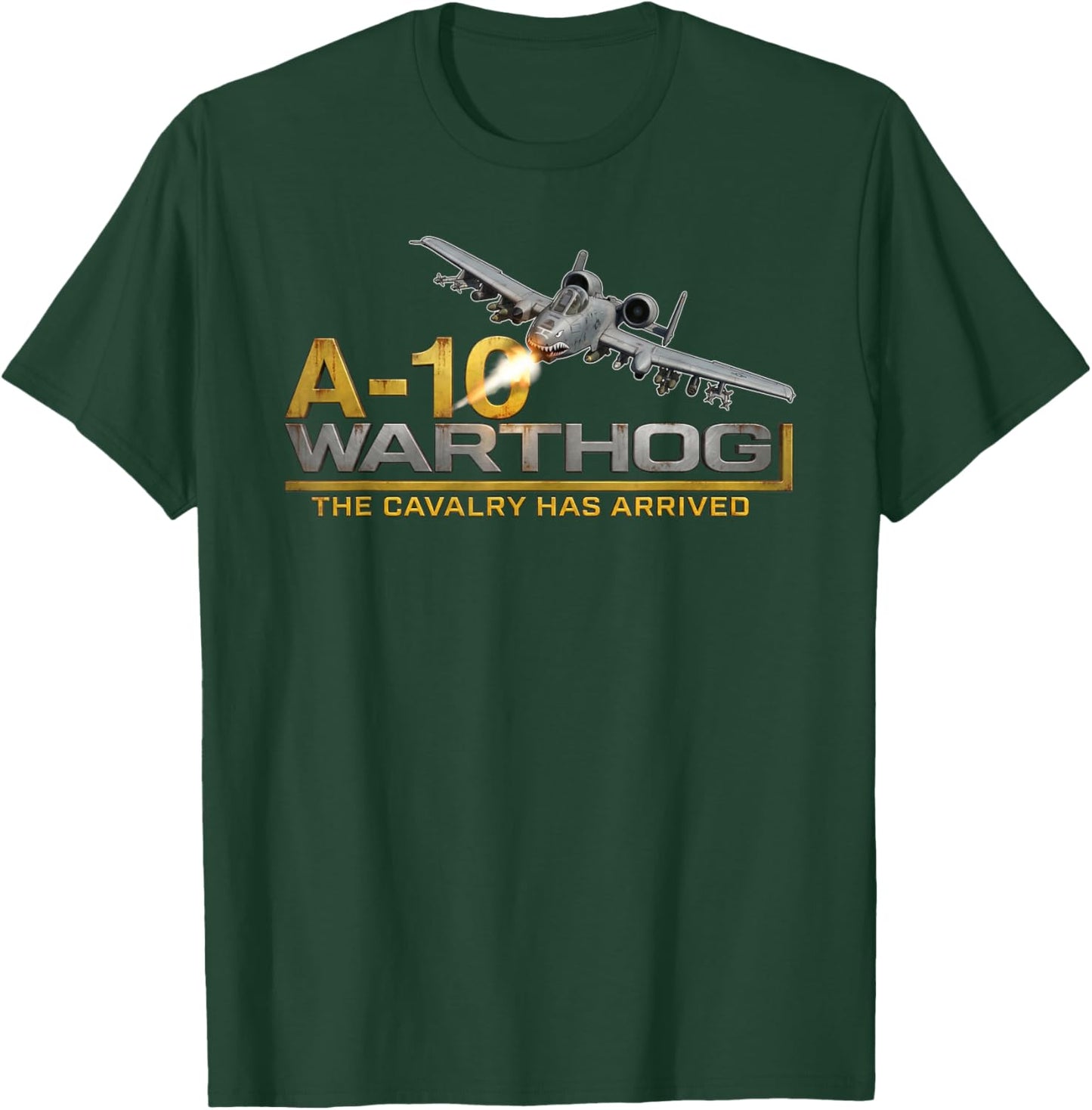 A-10 Warthog Jet Distressed Logo Graphic T-Shirt - T-Shirt | Forest