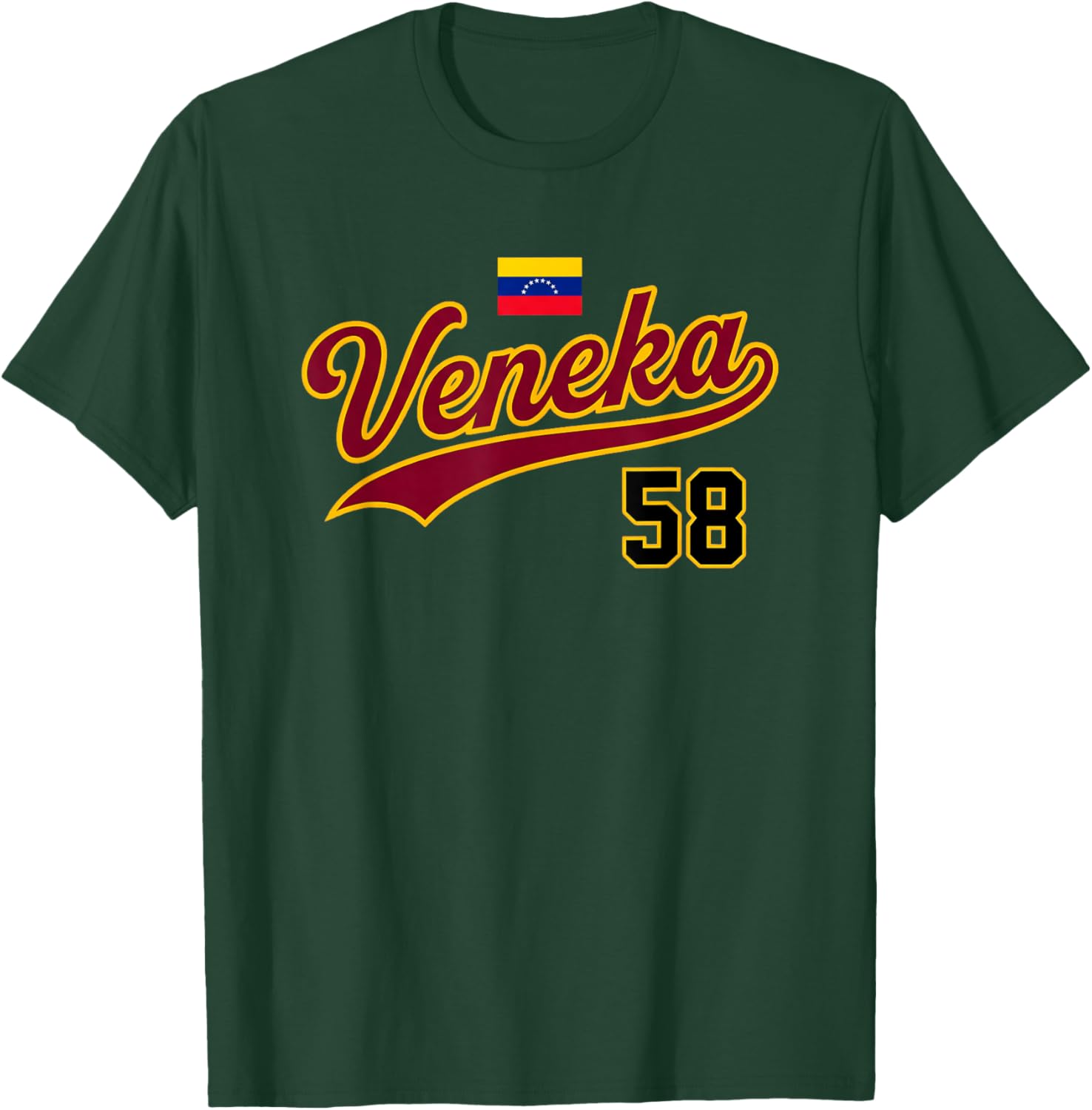 Venezuela Veneka 58 Flag Script Design T-Shirt - T-Shirt | Forest