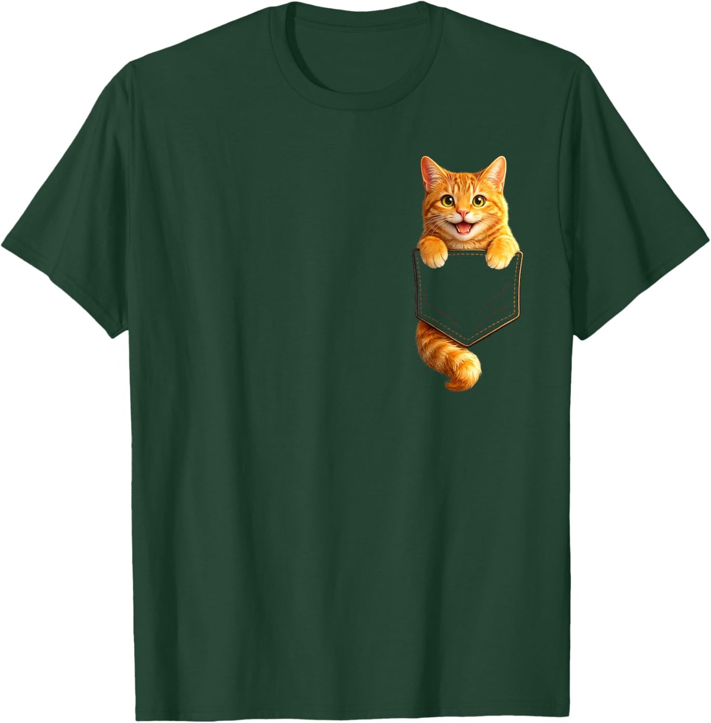 Cute Orange Pocket Kitty Funny Cat Lover Design T-Shirt - T-Shirt | Forest