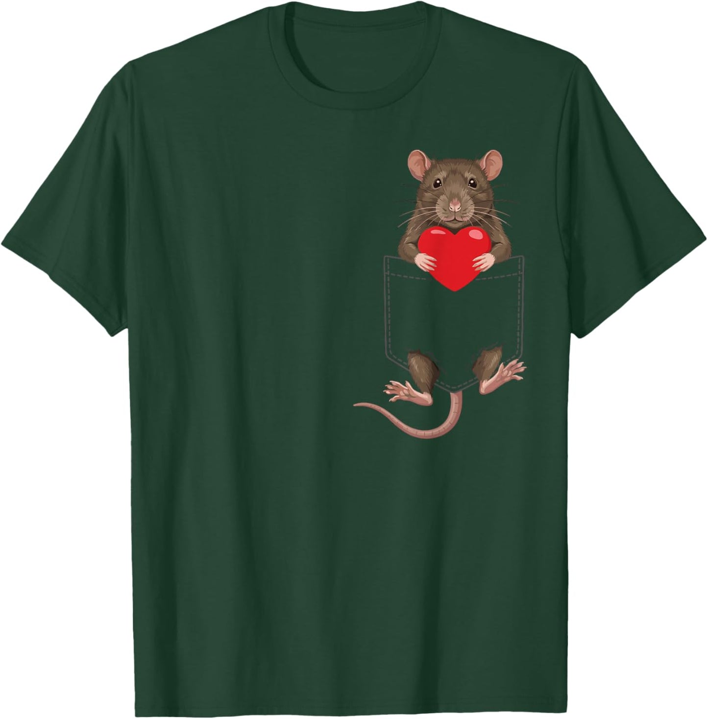 Cute Rat in Pocket Rat Lover Valentines T-Shirt - T-Shirt | Forest
