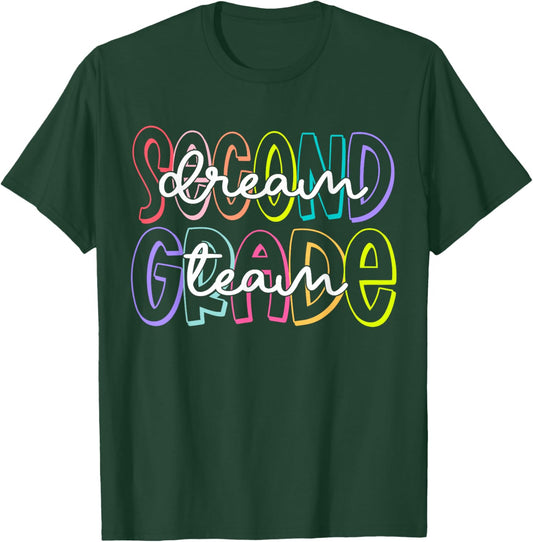 Second 2nd Grade Dream Team Teacher First Day of School Kids T-Shirt - T-Shirt | Forest