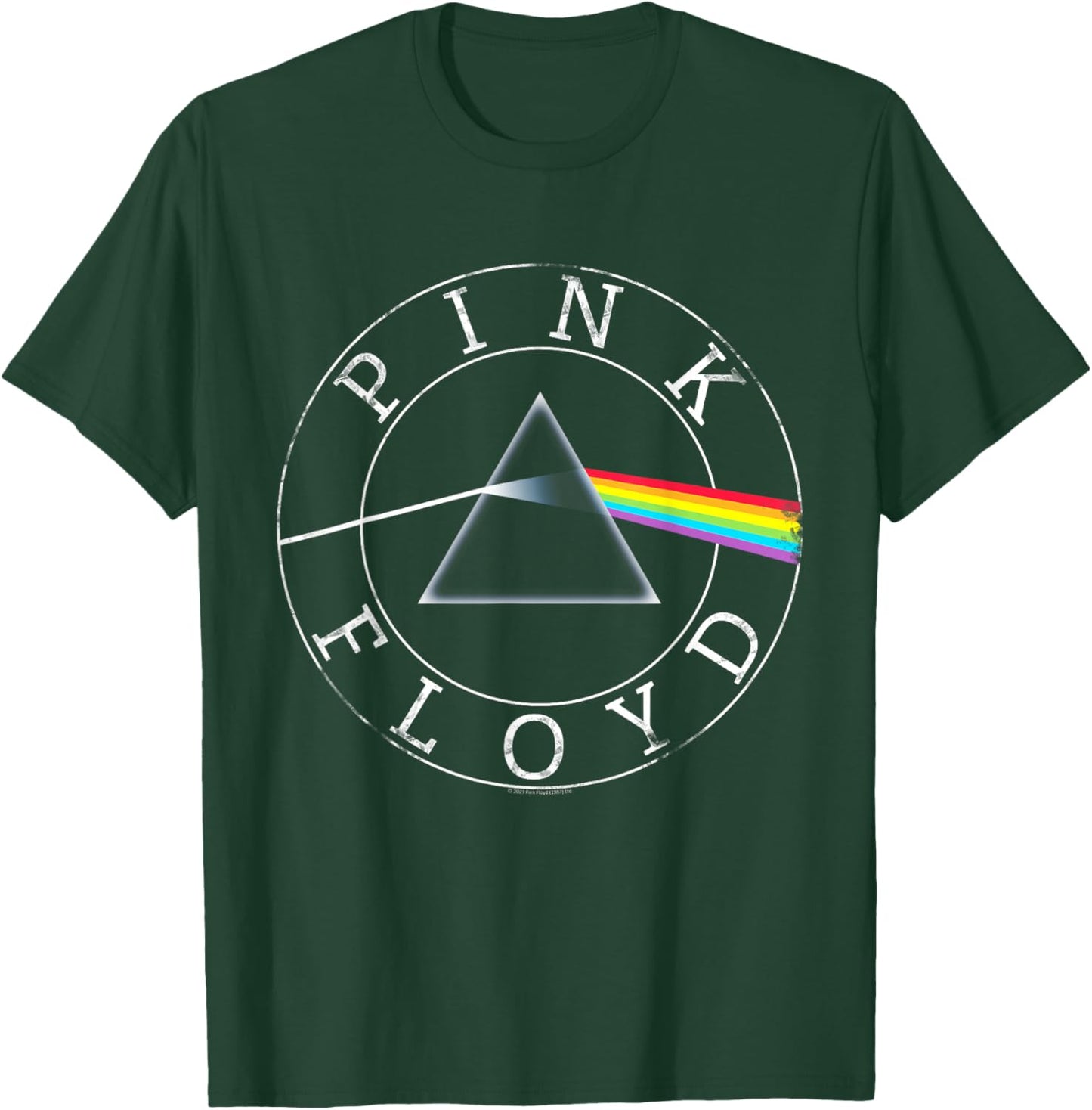 Official Pink Floyd Retro Prism Circle Logo Progressive Rock T-Shirt - T-Shirt | Forest