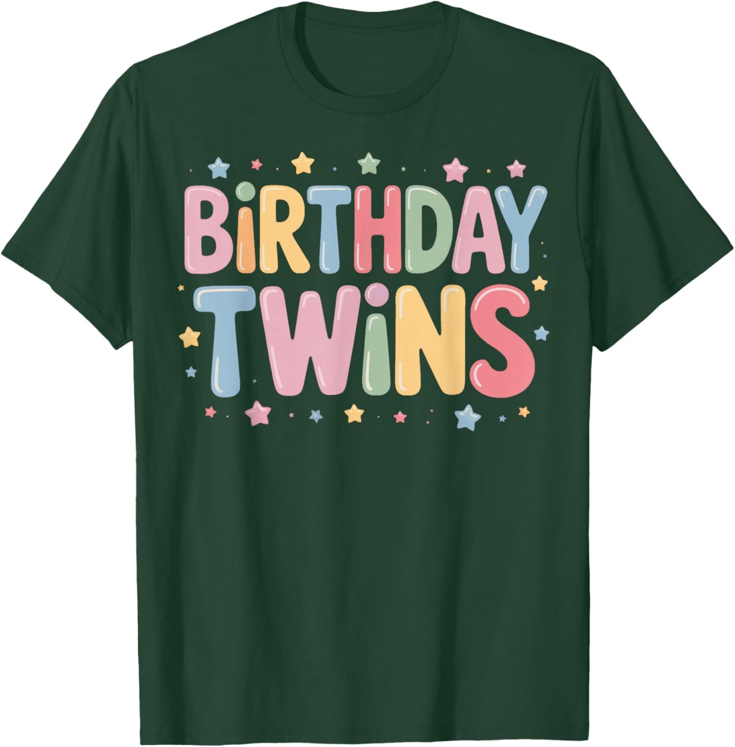 Birthday Twins Matching Look for Same Day Born Siblings T-Shirt - T-Shirt | Forest