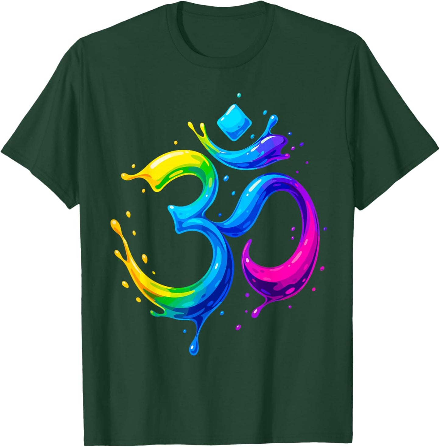 Rainbow Om Symbol Aum Chakra Yoga Meditation Pride T-Shirt - T-Shirt | Forest