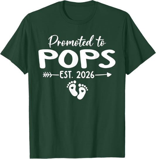 Promoted to Pops Est 2026 T-Shirt - T-Shirt | Forest