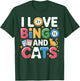Bingo Player Cat I Love Bingo and Cats T-Shirt - T-Shirt | Forest