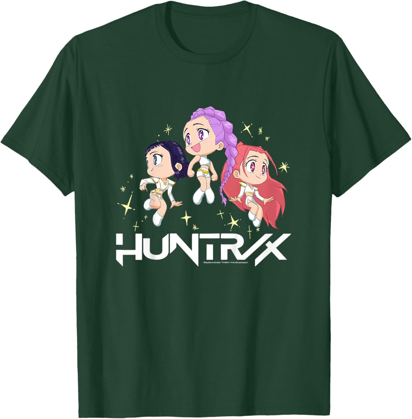Kpop Demon Hunters Halloween Huntrix Chibi Sparks Group Shot T-Shirt - T-Shirt | Forest
