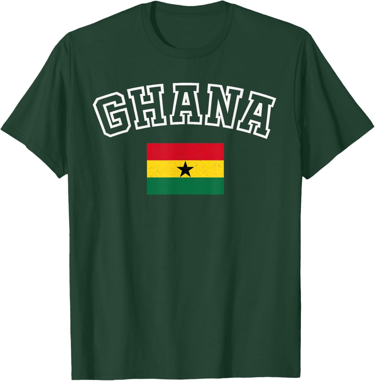 Ghana Flag Vintage Distressed Retro Heritage Design T-Shirt - T-Shirt | Forest