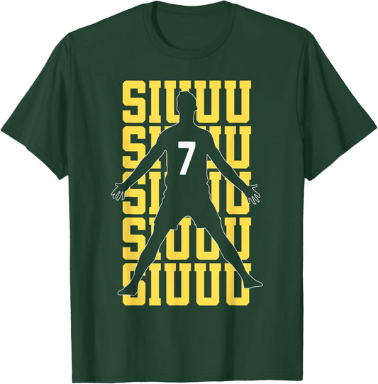Siuuuu Funny Soccer Present for Soccer Lovers Fan Kids Boys T-Shirt - T-Shirt | Forest