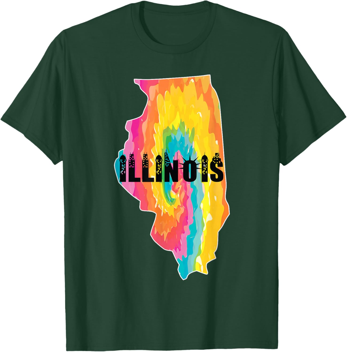 Illini Retro Youth Jersey Clothing Tie Dye Illinois T-Shirt - T-Shirt | Forest