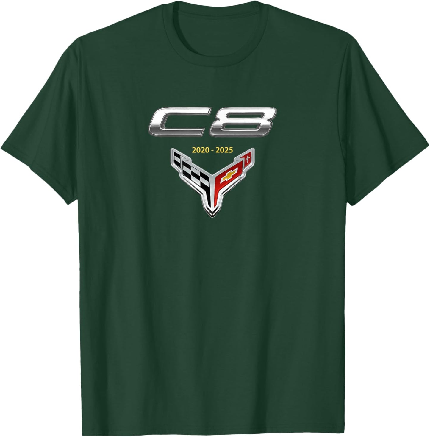 C8 CAR Badge Emblem 2020-2025, American Muscle Sports CAR T-Shirt - T-Shirt | Forest
