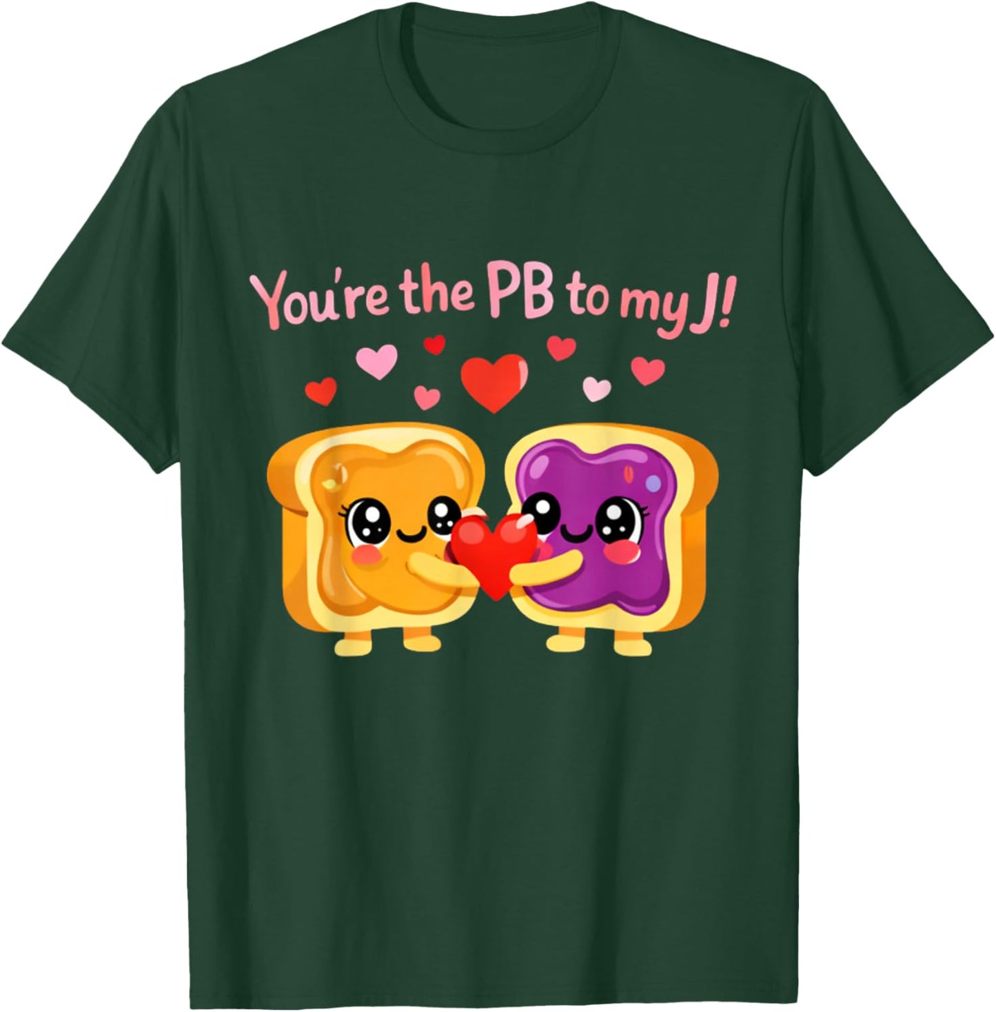 Funny Peanut Butter Jelly Couple Valentine Cute Food Love T-Shirt - T-Shirt | Forest