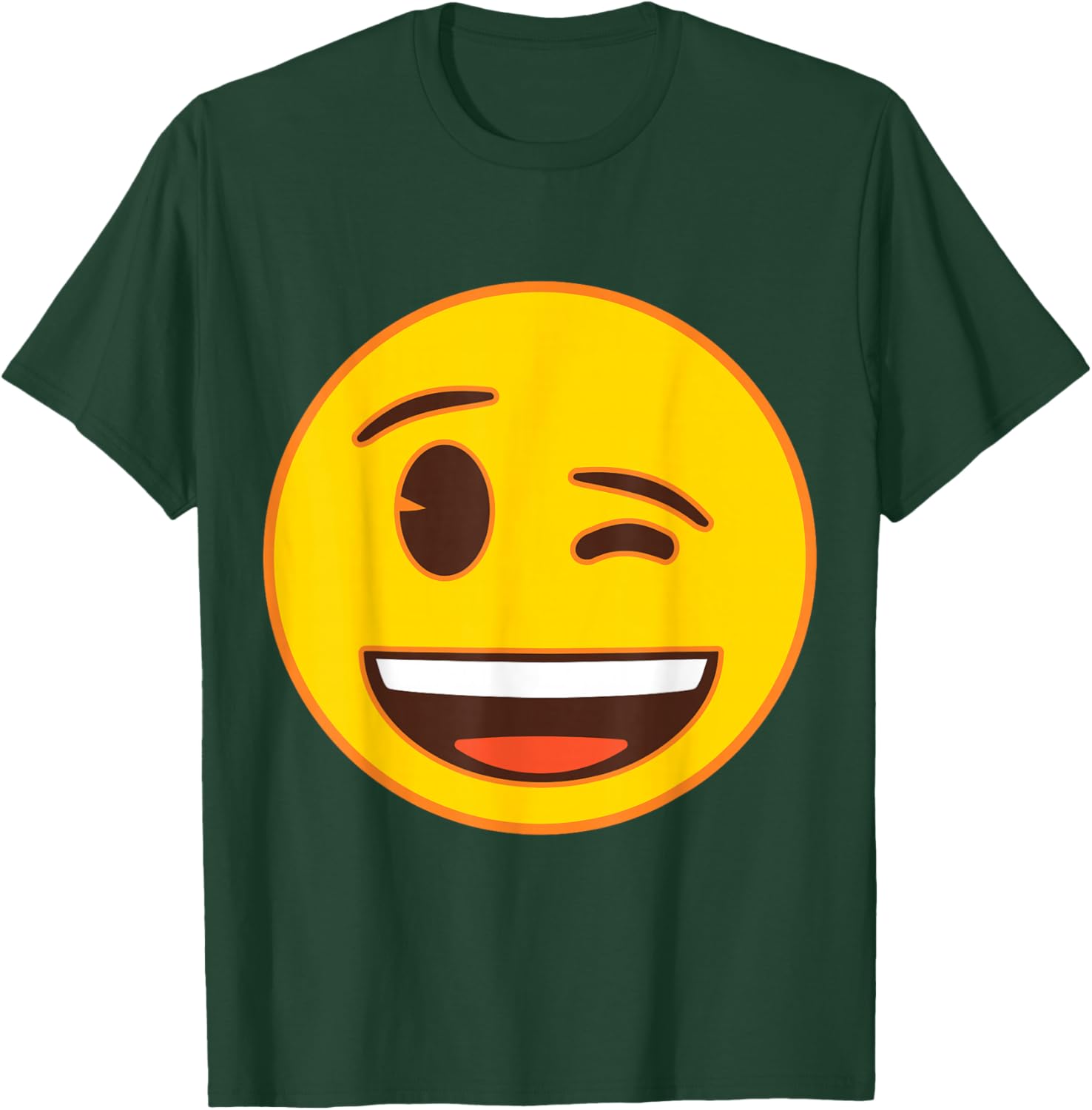 Official Emoji Wink Winking Yellow Smile Face T-Shirt - T-Shirt | Forest