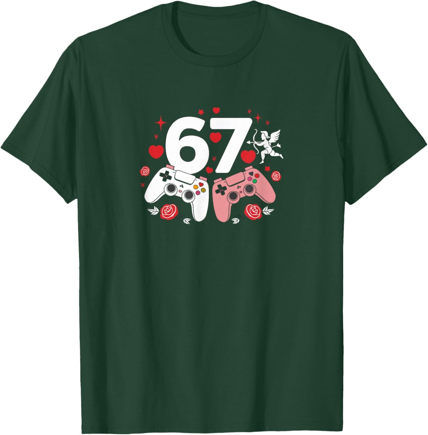 Valentines | Funny 6 Gamer 7 | Valentines Day T-Shirt - T-Shirt | Forest