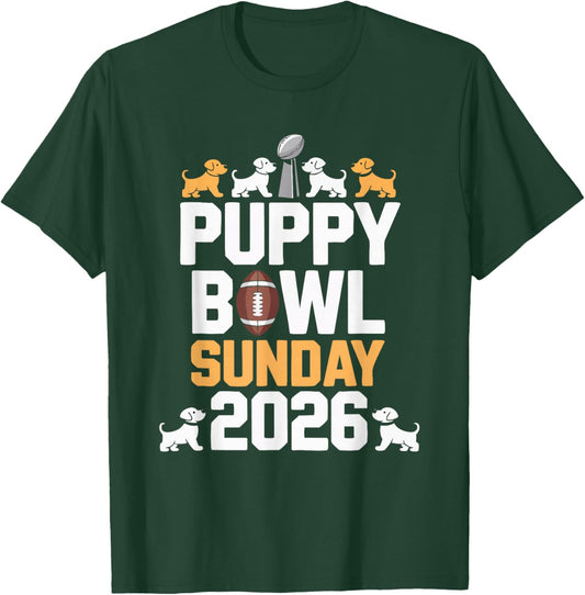 Puppy Bowl Sunday 2026 T-Shirt - T-Shirt | Forest