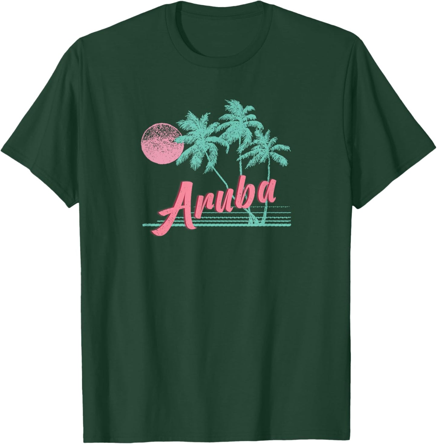Aruba Retro Beach Graphic T-Shirt - T-Shirt | Forest