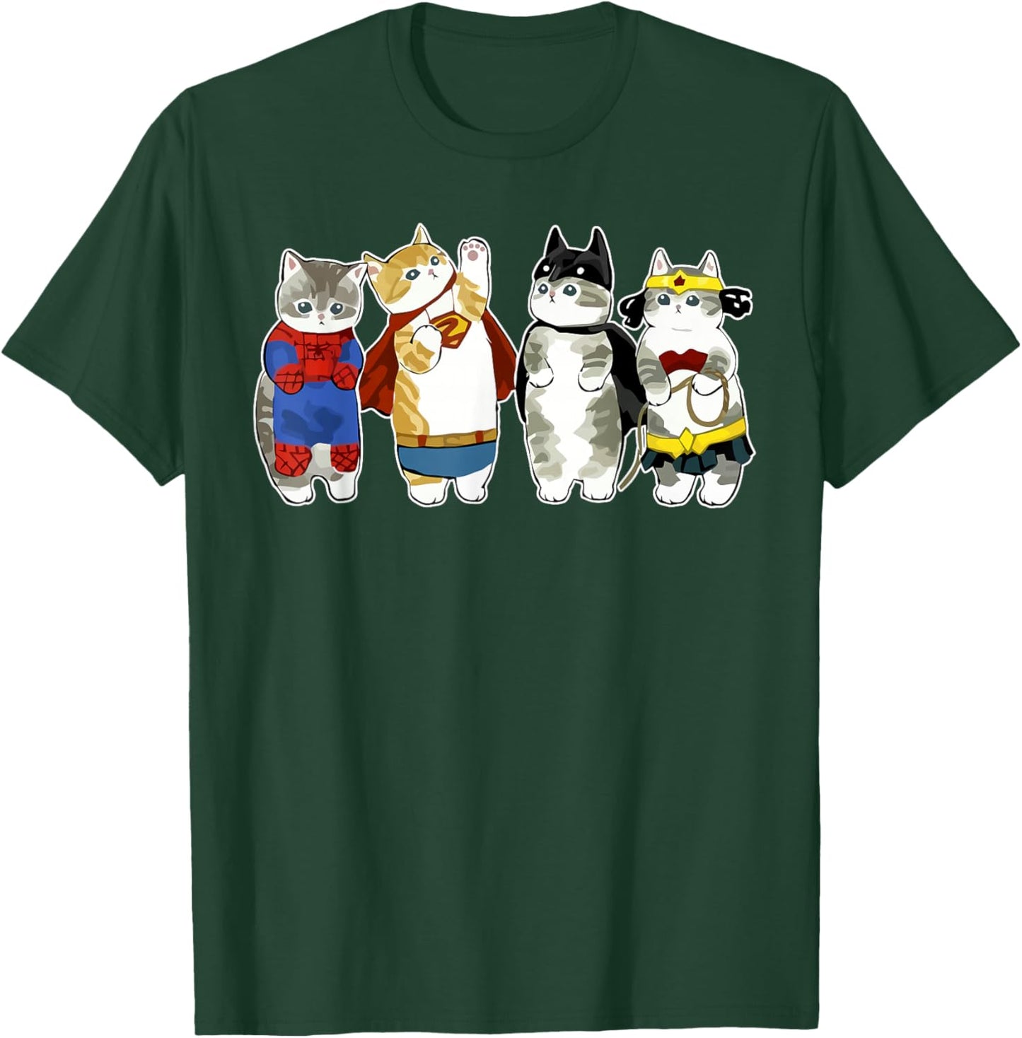 Superhero Cats Kitten Kitty Cats Lover Super Kitten Funny T-Shirt - T-Shirt | Forest