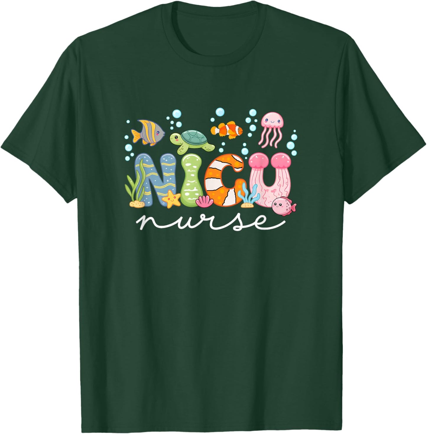 Nicu Nurse Cute Ocean Sea Neonatal Intensive Care Unit T-Shirt - T-Shirt | Forest