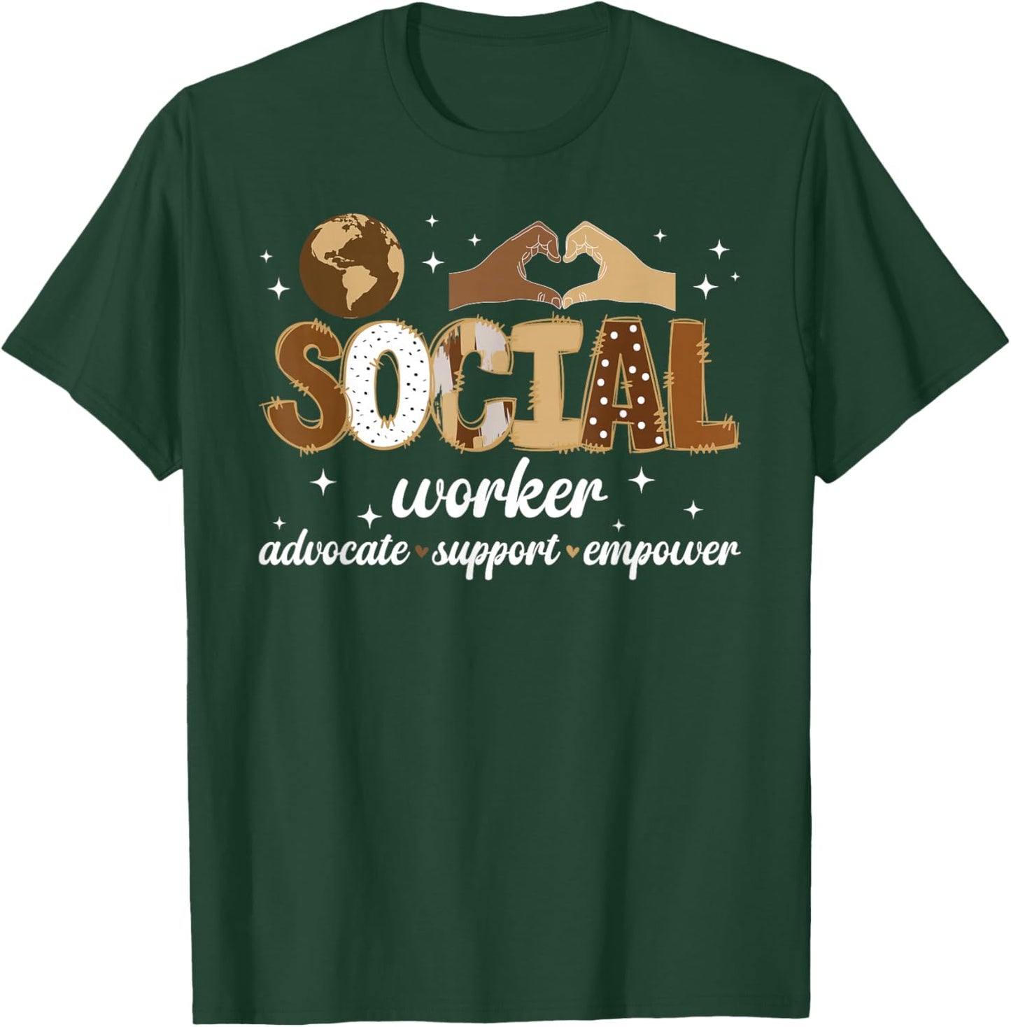 Black Social Worker Advocate Support Melanin Social Workers T-Shirt - T-Shirt | Forest